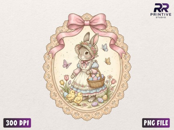 Download Vintage Easter Bunny Girl PNG - Premium Resources