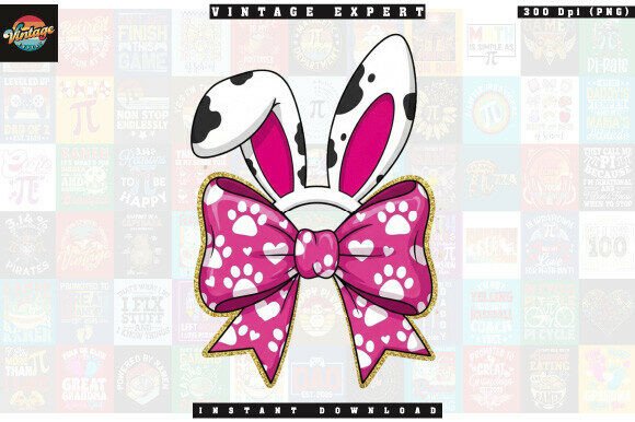 Download Easter Bunny Ears &amp; Paw Bow Clipart - Premium Bundle