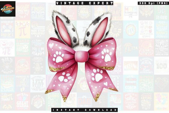 Download Easter Bunny Ears &amp; Paw Bow Clipart - Premium Bundle